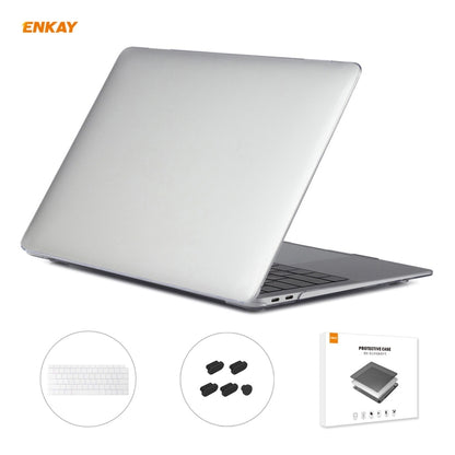 ENKAY 3 in 1 Crystal Laptop Protective Case + US Version TPU Keyboard Film + Anti-dust Plugs Set for MacBook Air 13.3 inch A1932 (2018)