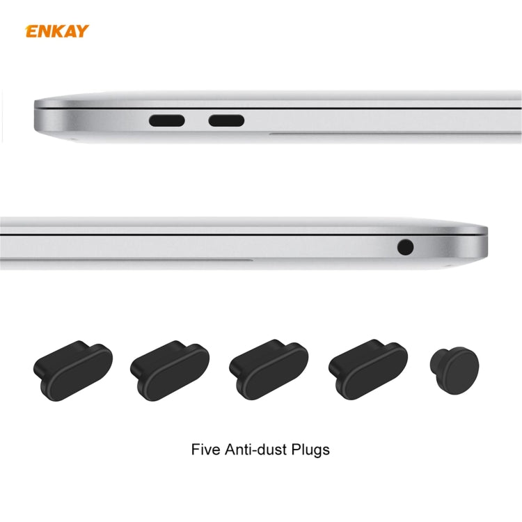 ENKAY 3 in 1 Crystal Laptop Protective Case + US Version TPU Keyboard Film + Anti-dust Plugs Set for MacBook Air 13.3 inch A1932 (2018)