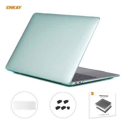 ENKAY 3 in 1 Crystal Laptop Protective Case + EU Version TPU Keyboard Film + Anti-dust Plugs Set for MacBook Air 13.3 inch A1932 (2018)