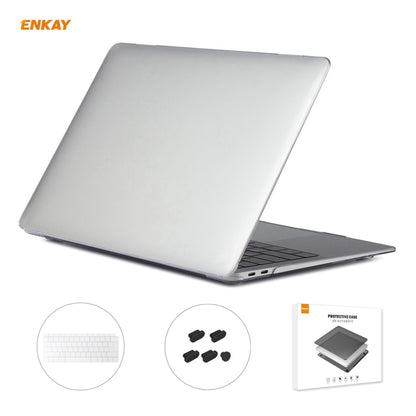 ENKAY 3 in 1 Crystal Laptop Protective Case + EU Version TPU Keyboard Film + Anti-dust Plugs Set for MacBook Air 13.3 inch A1932 (2018)