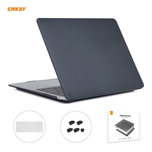 ENKAY 3 in 1 Matte Laptop Protective Case + EU Version TPU Keyboard Film + Anti-dust Plugs Set for MacBook Air 13.3 inch A2179 & A2337 (2020)