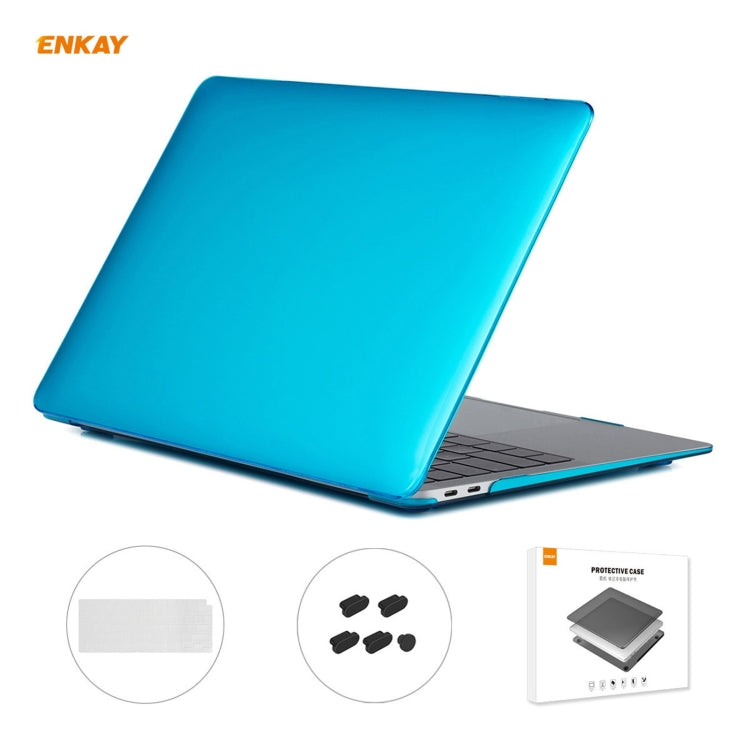 ENKAY 3 in 1 Crystal Laptop Protective Case + US Version TPU Keyboard Film + Anti-dust Plugs Set for MacBook Air 13.3 inch A2179 & A2337 (2020)