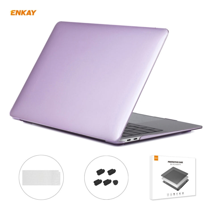 ENKAY 3 in 1 Crystal Laptop Protective Case + US Version TPU Keyboard Film + Anti-dust Plugs Set for MacBook Air 13.3 inch A2179 & A2337 (2020)