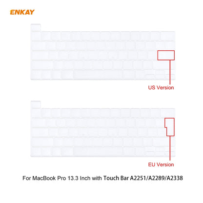 ENKAY 3 in 1 Crystal Laptop Protective Case + US Version TPU Keyboard Film + Anti-dust Plugs Set for MacBook Pro 13.3 inch A2251 & A2289 & A2338 (with Touch Bar)