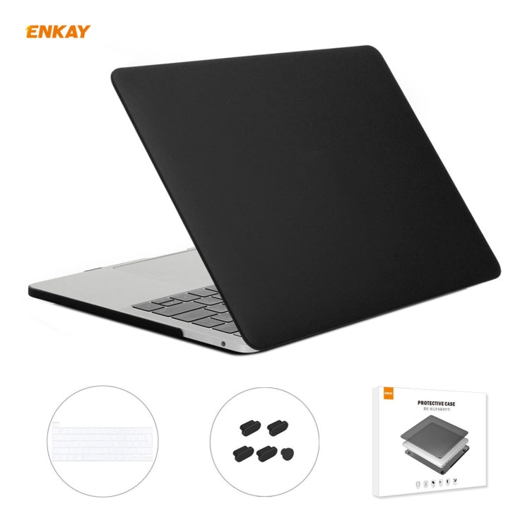 ENKAY 3 in 1 Matte Laptop Protective Case + EU Version TPU Keyboard Film + Anti-dust Plugs Set for MacBook Pro 13.3 inch A2251 & A2289 & A2338 (with Touch Bar)