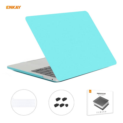 ENKAY 3 in 1 Matte Laptop Protective Case + EU Version TPU Keyboard Film + Anti-dust Plugs Set for MacBook Pro 13.3 inch A2251 & A2289 & A2338 (with Touch Bar)