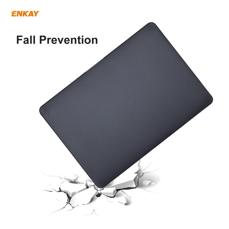 ENKAY 3 in 1 Matte Laptop Protective Case + EU Version TPU Keyboard Film + Anti-dust Plugs Set for MacBook Pro 13.3 inch A2251 & A2289 & A2338 (with Touch Bar)