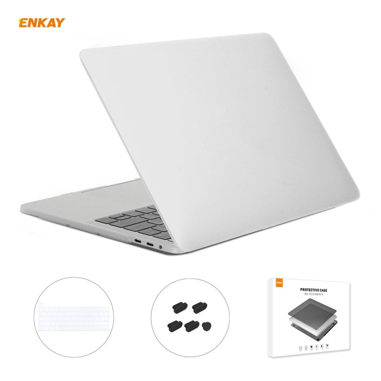 ENKAY 3 in 1 Matte Laptop Protective Case + US Version TPU Keyboard Film + Anti-dust Plugs Set for MacBook Pro 16 inch A2141 (with Touch Bar)