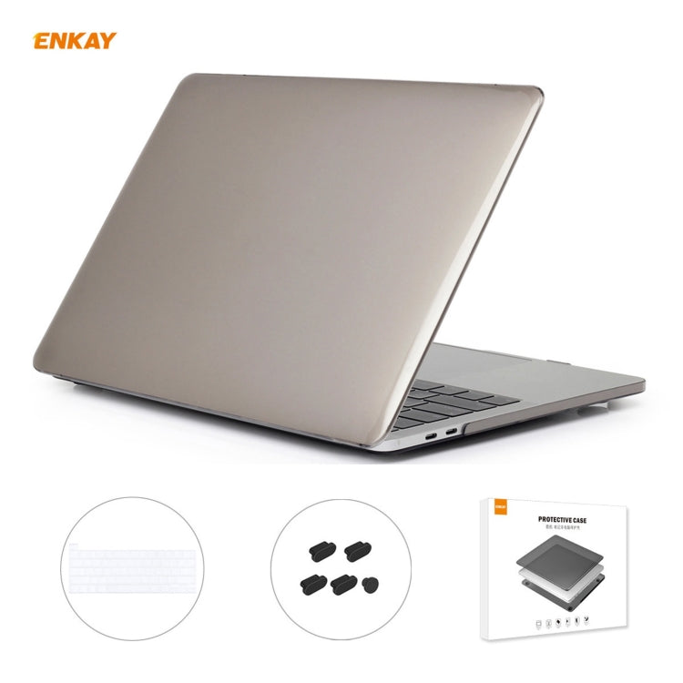 ENKAY 3 in 1 Crystal Laptop Protective Case + US Version TPU Keyboard Film + Anti-dust Plugs Set for MacBook Pro 16 inch A2141 (with Touch Bar)