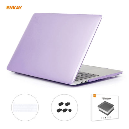 ENKAY 3 in 1 Crystal Laptop Protective Case + US Version TPU Keyboard Film + Anti-dust Plugs Set for MacBook Pro 16 inch A2141 (with Touch Bar)