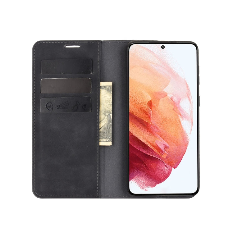 For Samsung Galaxy S21 Plus Retro-skin Business Magnetic Suction Leather Case with Holder & Card Slots & Wallet, For Samsung Galaxy S21 Plus
