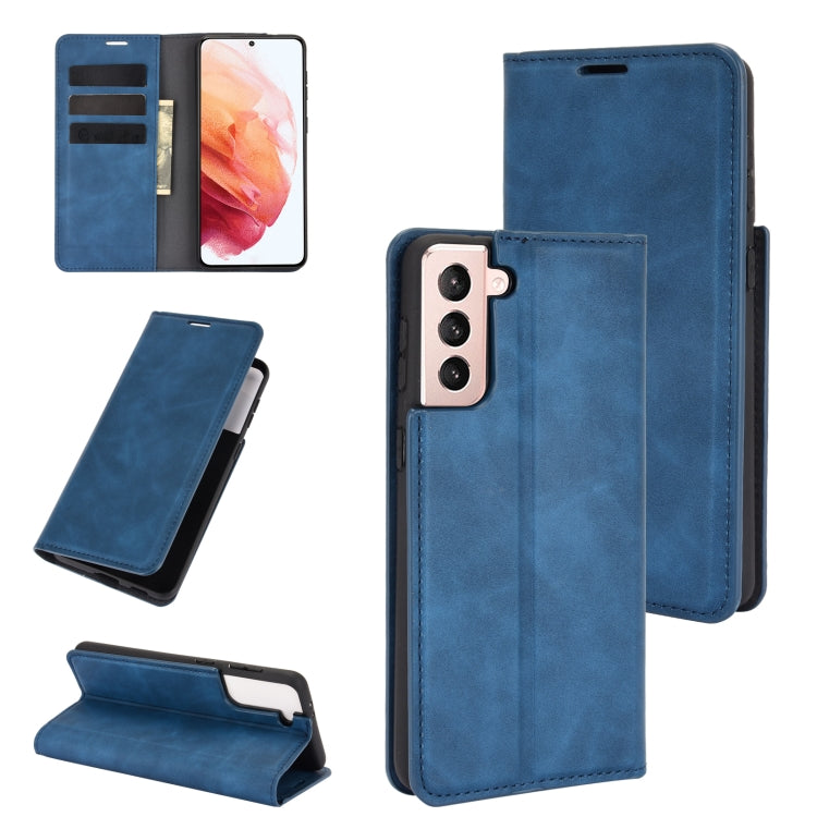 For Samsung Galaxy S21 Plus Retro-skin Business Magnetic Suction Leather Case with Holder & Card Slots & Wallet, For Samsung Galaxy S21 Plus