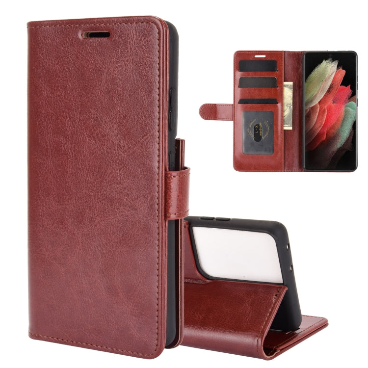 For Samsung Galaxy S21 Ultra R64 Texture Single Horizontal Flip Protective Case with Holder & Card Slots & Wallet& Photo Frame, For Samsung Galaxy S21 Ultra