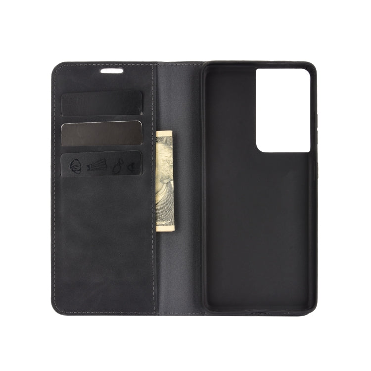 For Samsung Galaxy S21 Ultra 5G Retro-skin Business Magnetic Suction Leather Case with Holder & Card Slots & Wallet, For Samsung Galaxy S21 Ultra 5G