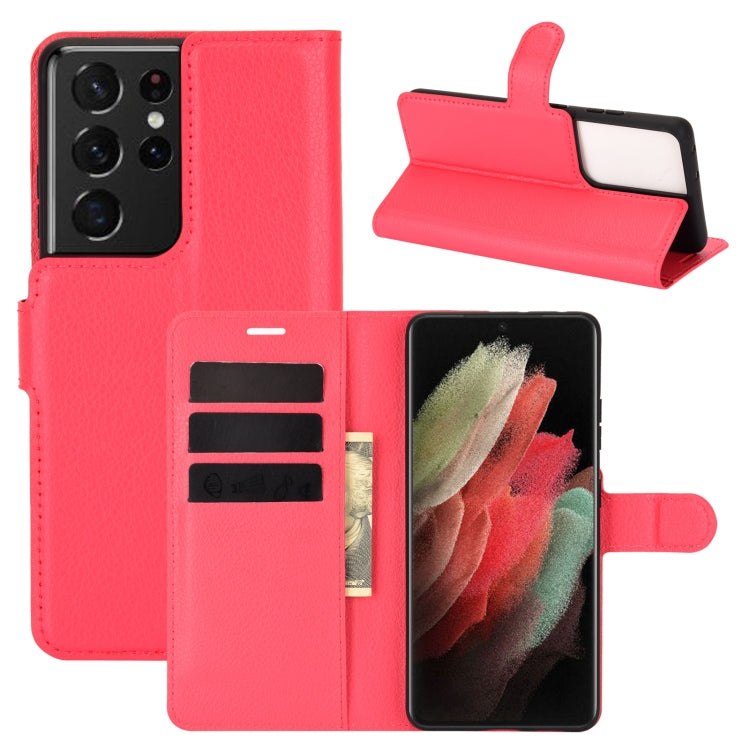 For Samsung Galaxy S21 Ultra 5G Litchi Texture Horizontal Flip Protective Case with Holder & Card Slots & Wallet, For Galaxy S21 Ultra 5G