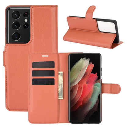 For Samsung Galaxy S21 Ultra 5G Litchi Texture Horizontal Flip Protective Case with Holder & Card Slots & Wallet, For Galaxy S21 Ultra 5G