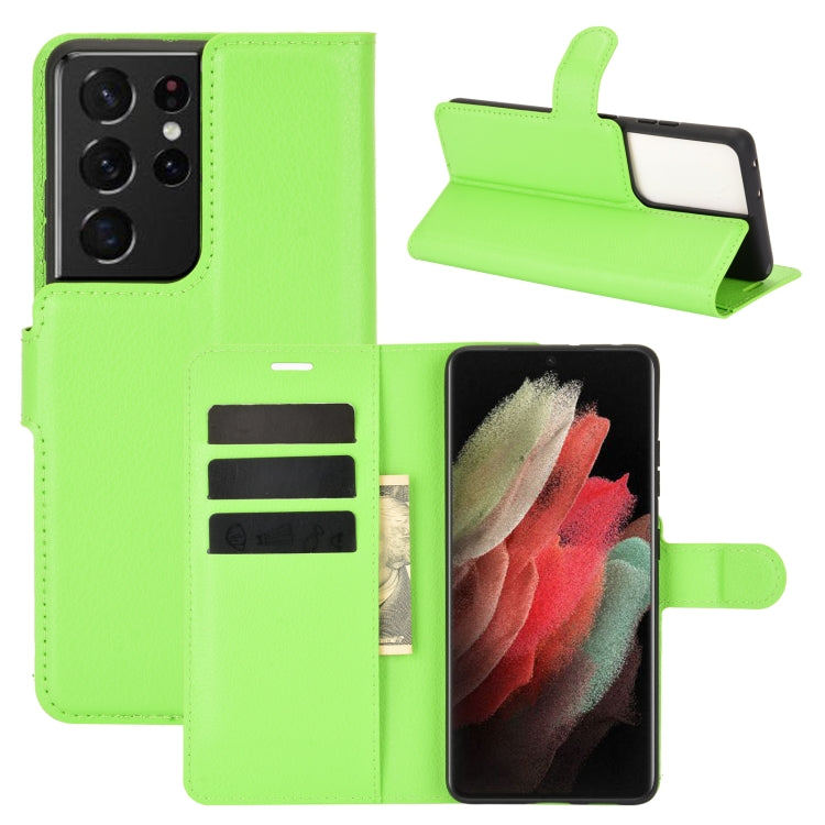 For Samsung Galaxy S21 Ultra 5G Litchi Texture Horizontal Flip Protective Case with Holder & Card Slots & Wallet, For Galaxy S21 Ultra 5G