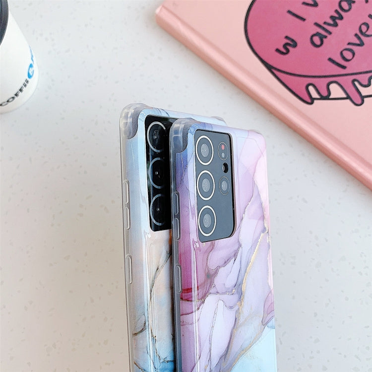 Four Corners Anti-Shattering Flow Gold Marble IMD Phone Back Cover Case, For Samsung Galaxy S21 Ultra 5G, For Samsung Galaxy S21 Plus 5G, For Samsung Galaxy S21 5G