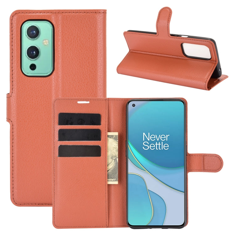 For OnePlus 9 Litchi Texture Horizontal Flip Protective Case with Holder & Card Slots & Wallet