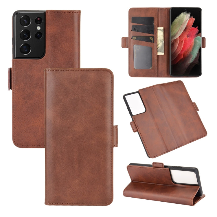 For Samsung Galaxy S21 Ultra 5G Dual-side Magnetic Buckle Horizontal Flip Leather Case with Holder & Card Slots & Wallet, For Samsung Galaxy S21 Ultra 5G