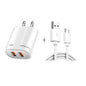 Dual USB Portable Travel Charger + 1 Meter USB to Micro USB Data Cable, US Plug