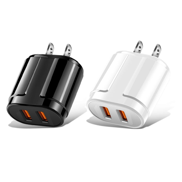 Dual USB Portable Travel Charger + 1 Meter USB to Micro USB Data Cable, US Plug