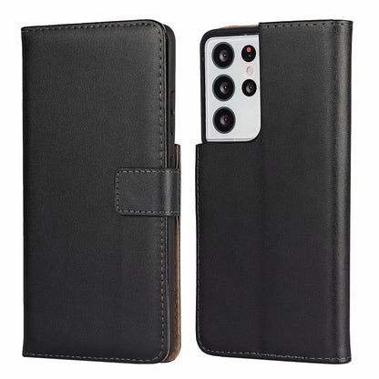 Plain Texture Cowhide Leather Horizontal Flip Case with Magnetic Clasp & Holder & Card Slots & Wallet