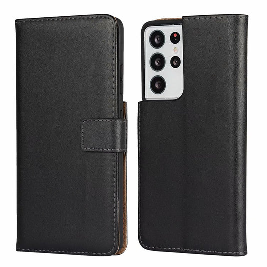 Plain Texture Cowhide Leather Horizontal Flip Case with Magnetic Clasp & Holder & Card Slots & Wallet