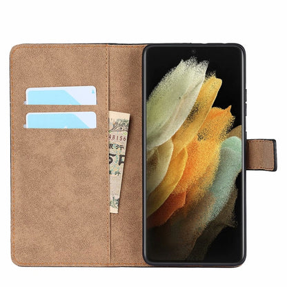 Plain Texture Cowhide Leather Horizontal Flip Case with Magnetic Clasp & Holder & Card Slots & Wallet