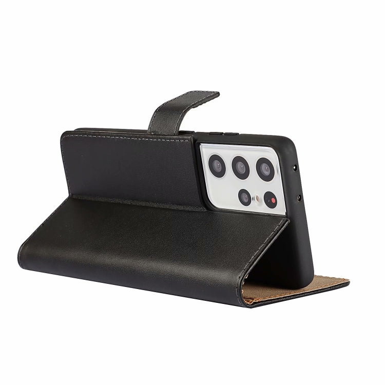 Plain Texture Cowhide Leather Horizontal Flip Case with Magnetic Clasp & Holder & Card Slots & Wallet
