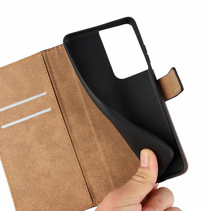 Plain Texture Cowhide Leather Horizontal Flip Case with Magnetic Clasp & Holder & Card Slots & Wallet