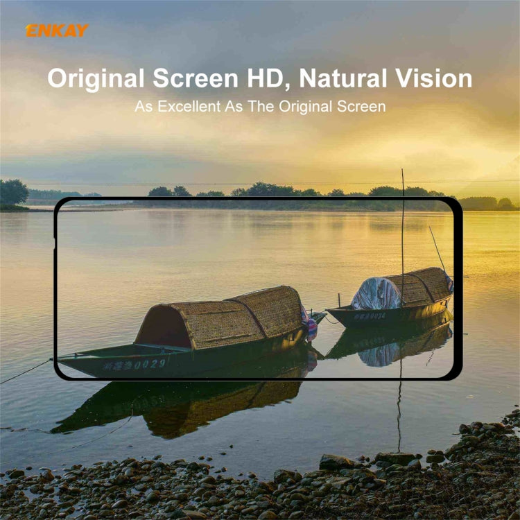 2 PCS ENKAY Hat-Prince Full Glue 0.26mm 9H 2.5D Tempered Glass Full Coverage Film