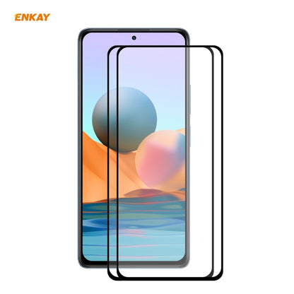 2 PCS ENKAY Hat-Prince Full Glue 0.26mm 9H 2.5D Tempered Glass Full Coverage Film