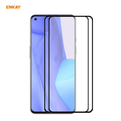 2 PCS ENKAY Hat-Prince Full Glue 0.26mm 9H 2.5D Tempered Glass Full Coverage Film