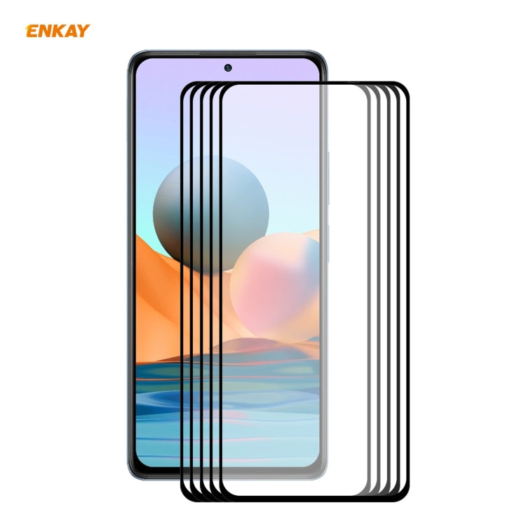 5 PCS ENKAY Hat-Prince Full Glue 0.26mm 9H 2.5D Tempered Glass Full Coverage Film