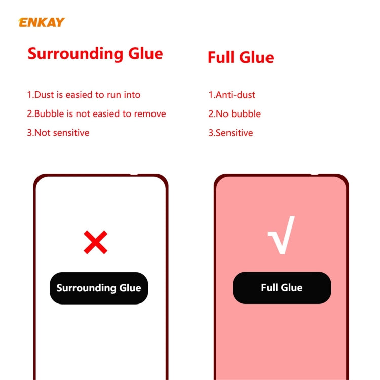 10 PCS ENKAY Hat-Prince Full Glue 0.26mm 9H 2.5D Tempered Glass Full Coverage Film