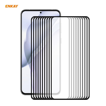 10 PCS ENKAY Hat-Prince Full Glue 0.26mm 9H 2.5D Tempered Glass Full Coverage Film