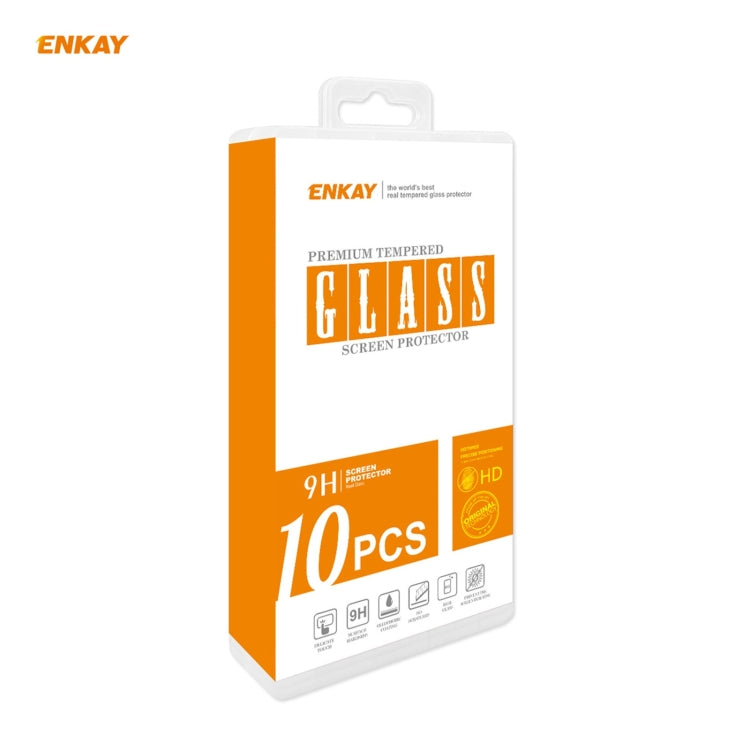 10 PCS ENKAY Hat-Prince 0.26mm 9H 2.5D Curved Edge Tempered Glass Film