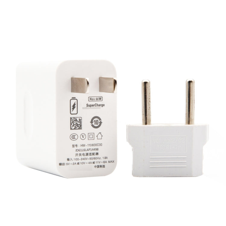 66W USB Fast Charging Travel Charger With EU Plug Conversion Head + 6A USB to Type-C Flash Charging Data Cable, EU Plug, EU Plug(1m), EU Plug(1.5m), EU Plug(2m)