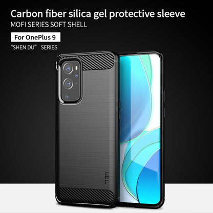 For OnePlus 9 MOFI Gentleness Series Brushed Texture Carbon Fiber Soft TPU Case, For OnePlus 9