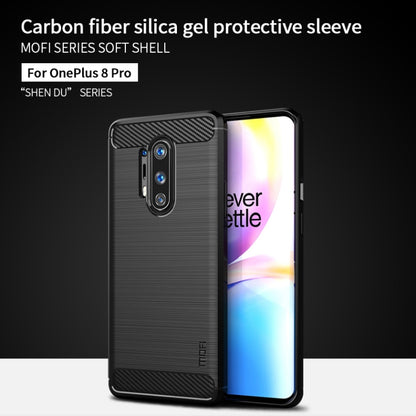 For OnePlus 8 Pro MOFI Gentleness Series Brushed Texture Carbon Fiber Soft TPU Case