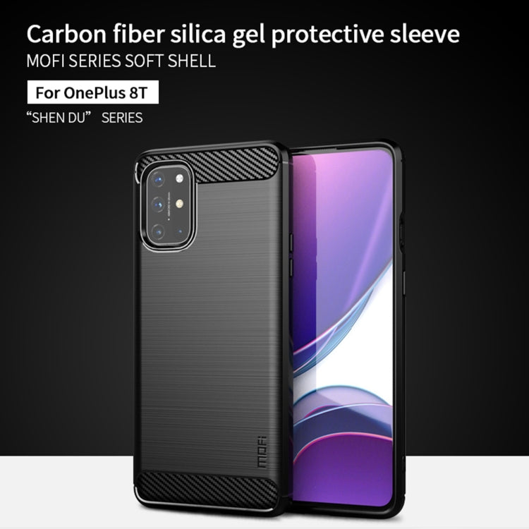 For OnePlus 8T MOFI Gentleness Series Brushed Texture Carbon Fiber Soft TPU Case