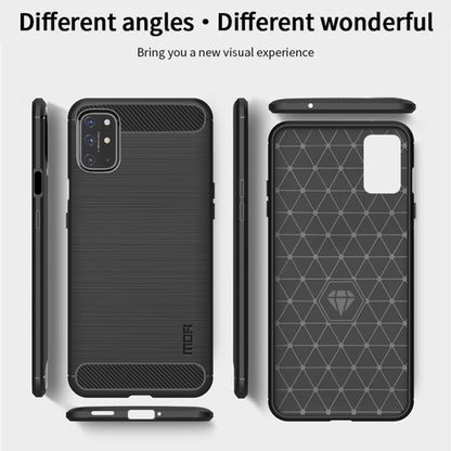 For OnePlus 8T MOFI Gentleness Series Brushed Texture Carbon Fiber Soft TPU Case