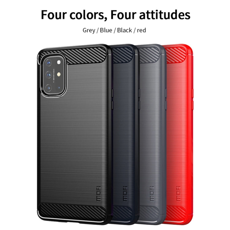 For OnePlus 8T MOFI Gentleness Series Brushed Texture Carbon Fiber Soft TPU Case