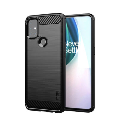 For OnePlus Nord N10 5G MOFI Gentleness Series Brushed Texture Carbon Fiber Soft TPU Case