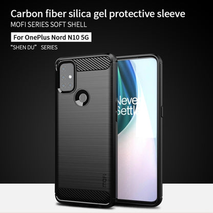 For OnePlus Nord N10 5G MOFI Gentleness Series Brushed Texture Carbon Fiber Soft TPU Case