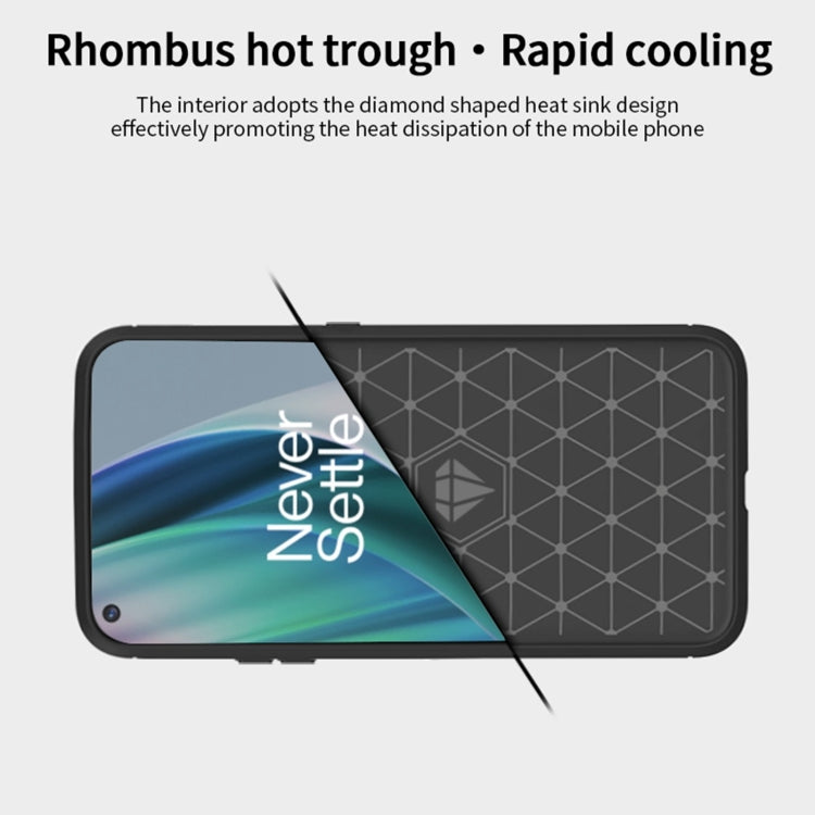 For OnePlus Nord N10 5G MOFI Gentleness Series Brushed Texture Carbon Fiber Soft TPU Case