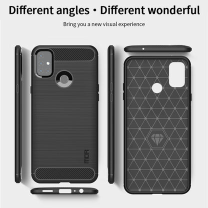 For OnePlus Nord N10 5G MOFI Gentleness Series Brushed Texture Carbon Fiber Soft TPU Case