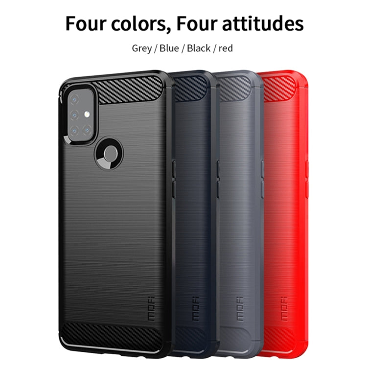 For OnePlus Nord N10 5G MOFI Gentleness Series Brushed Texture Carbon Fiber Soft TPU Case