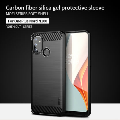 For OnePlus Nord N100 MOFI Gentleness Series Brushed Texture Carbon Fiber Soft TPU Case, For OnePlus Nord N100